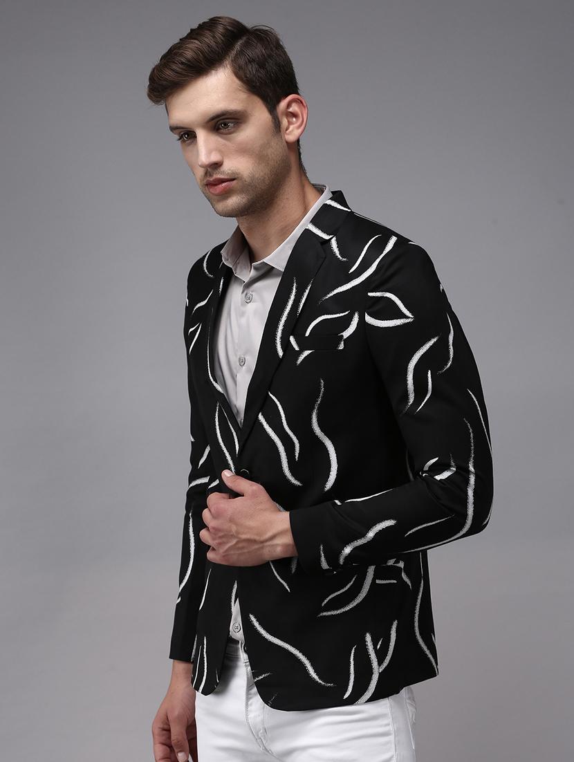 single breasted printed casual blazer - 18650982 - Standard Image - 2
