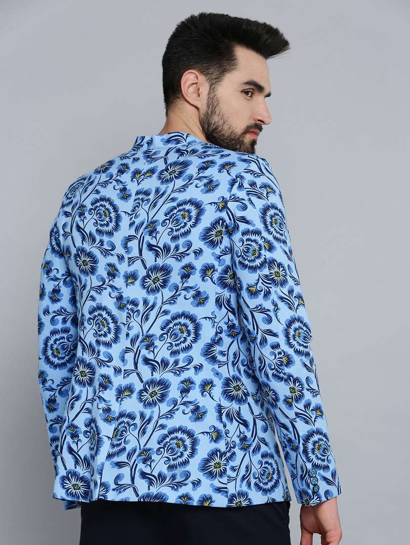 printed bandhgala casual blazer - 18650987 -  Standard Image - 2
