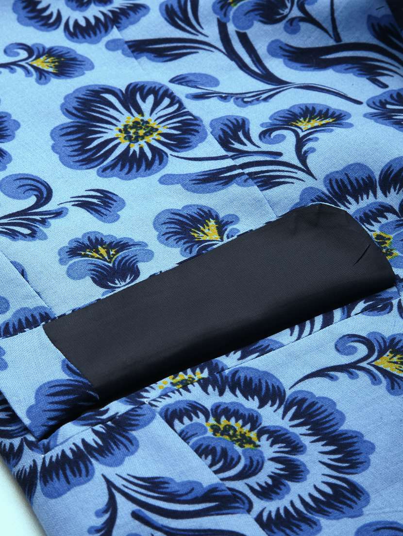 printed bandhgala casual blazer - 18650987 -  Standard Image - 7