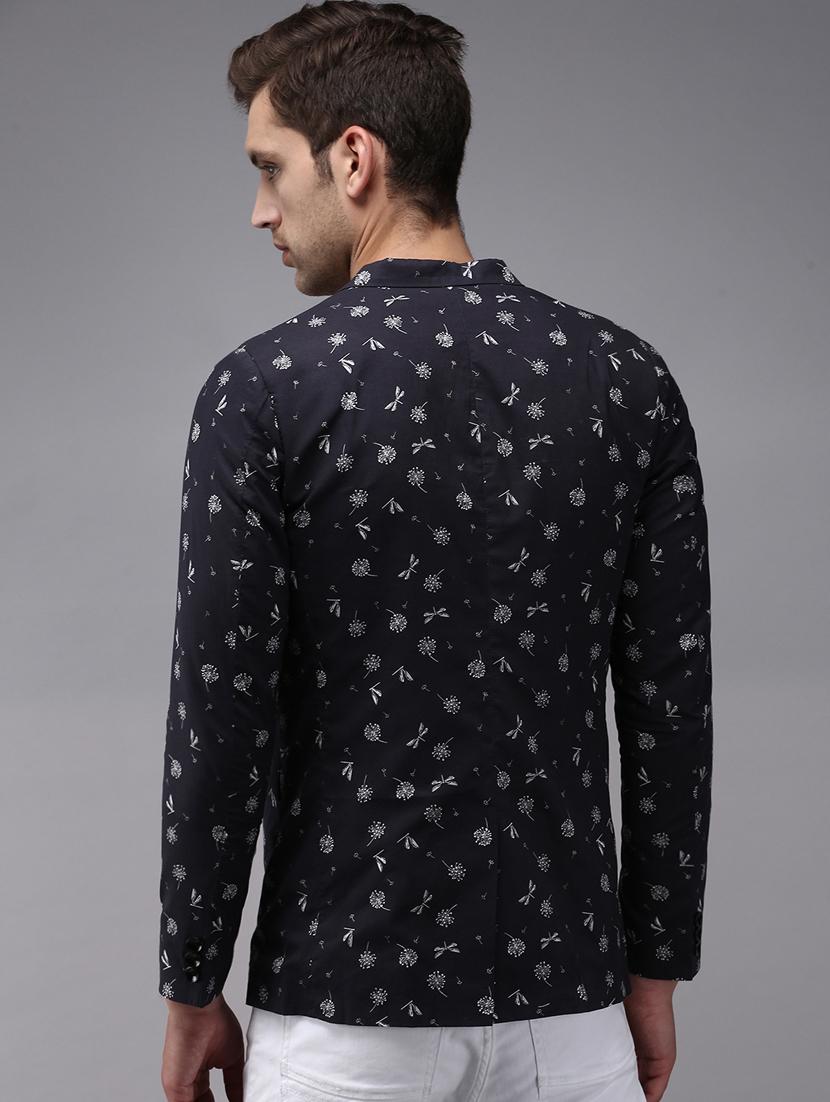 single breasted printed casual blazer - 18650993 - Standard Image - 2