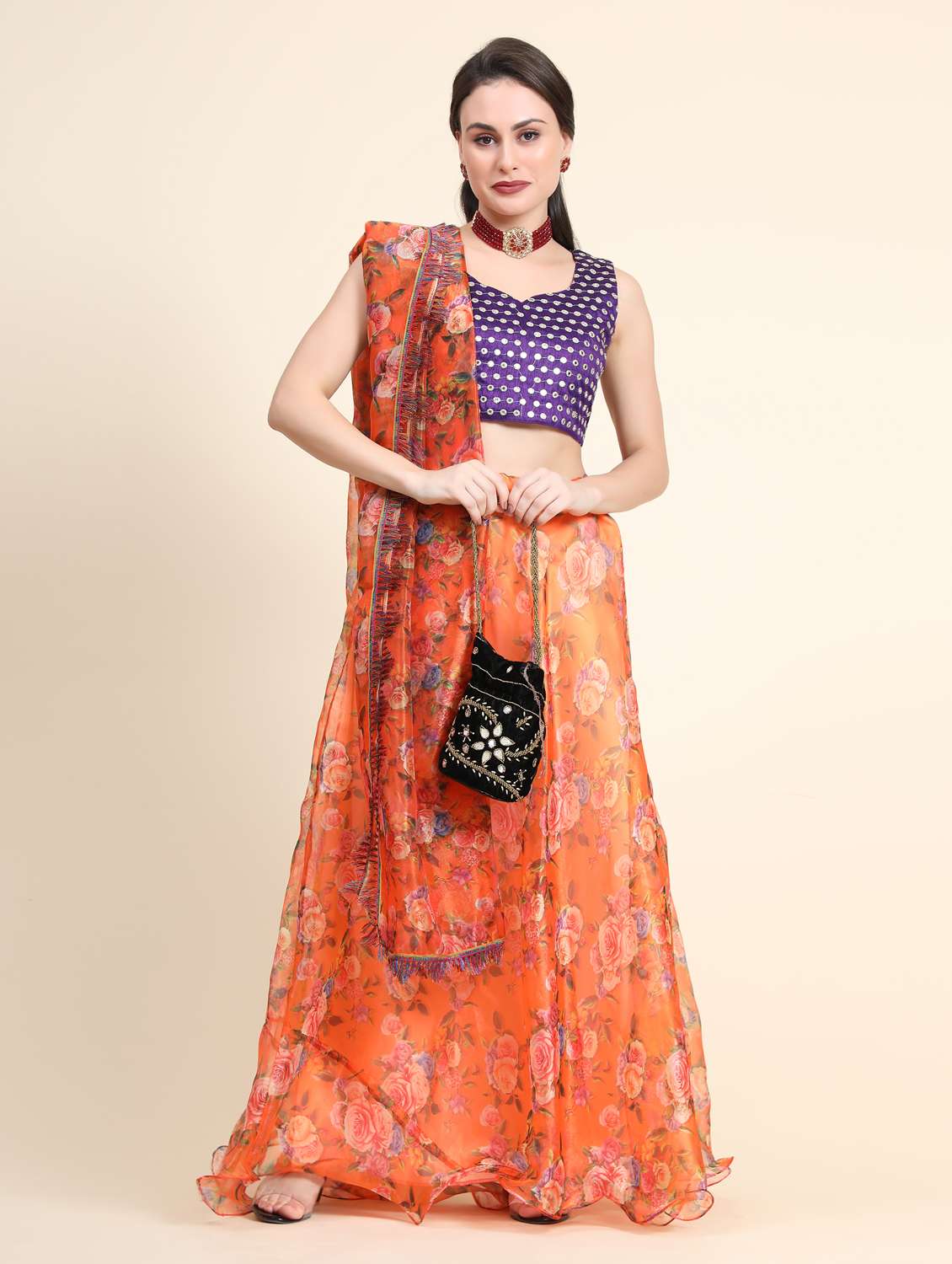 Floral Printed Lehenga Choli With Dupatta