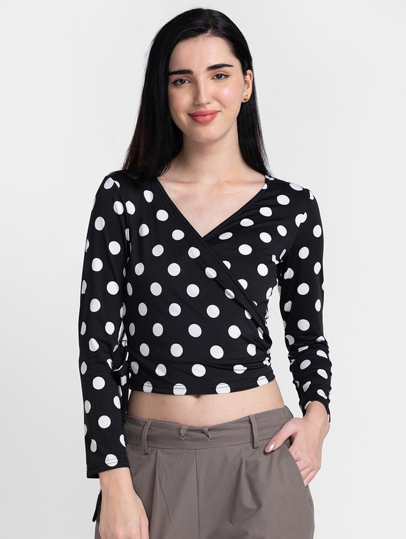 women's wrap v neck top - 18651305 - Zoom Image - 0