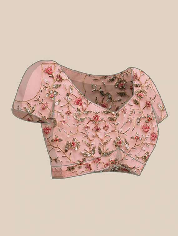 solid with embroidered border saree with blouse - 18654433 - Standard Image - 2
