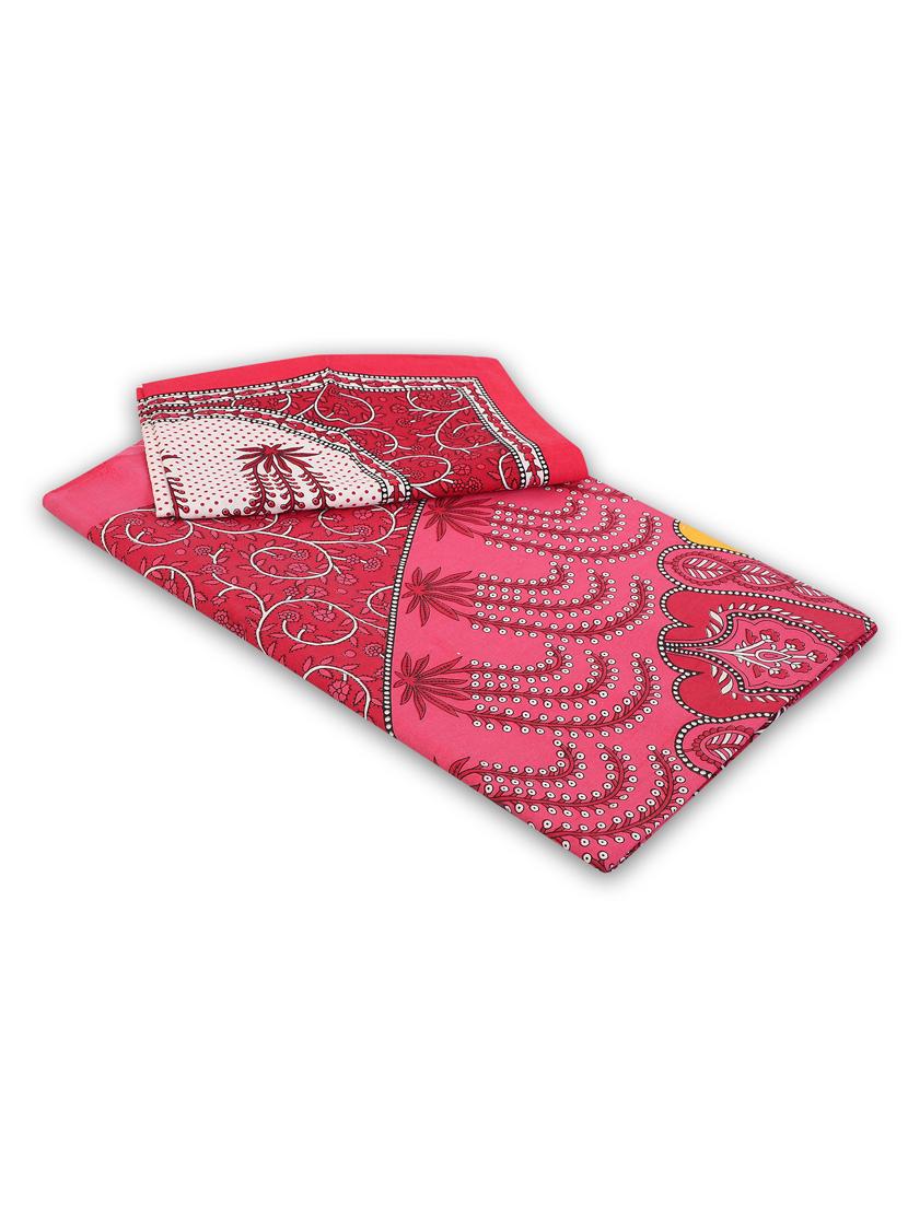 uniqchoice blue color 100% cotton jaipuri traditonal double bedsheet with 2 pillow cover - 18655649 - Standard Image - 2