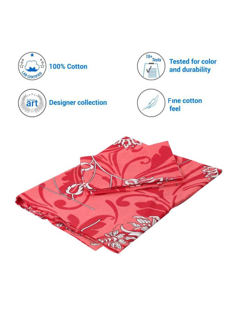 uniqchoice blue color 100% cotton jaipuri traditonal double bedsheet with 2 pillow cover - 18655663 - Standard Image - 2
