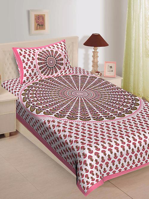 uniqchoice printed double bed sheet with 2 pillow cover - 18655733 - Standard Image - 0