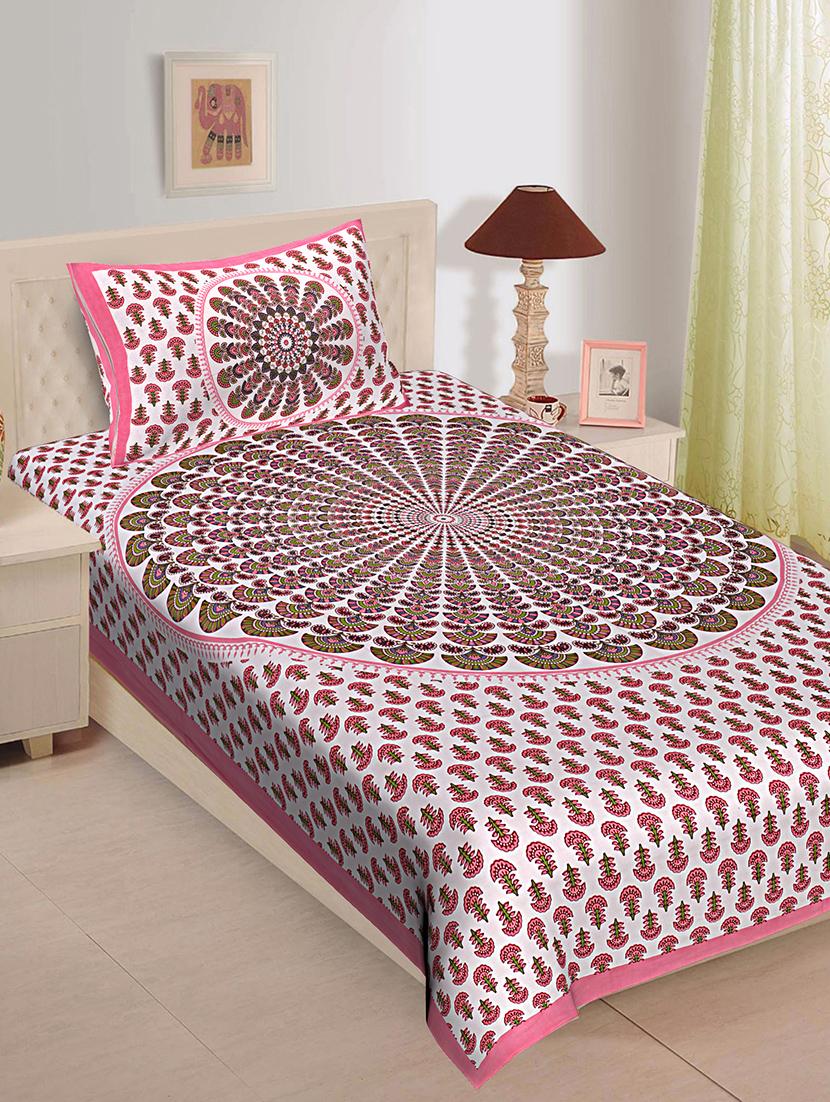 uniqchoice printed double bed sheet with 2 pillow cover - 18655733 - Zoom Image - 0
