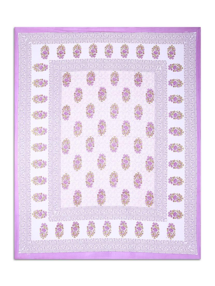 uniqchoice blue color 100% cotton jaipuri traditonal double bedsheet with 2 pillow cover - 18655760 - Standard Image - 2