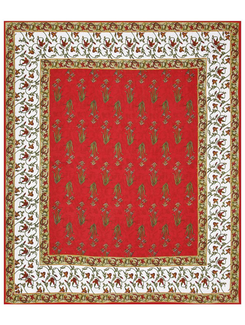 uniqchoice red color 100% cotton jaipuri traditonal double bedsheet with 2 pillow cover - 18655761 - Standard Image - 2