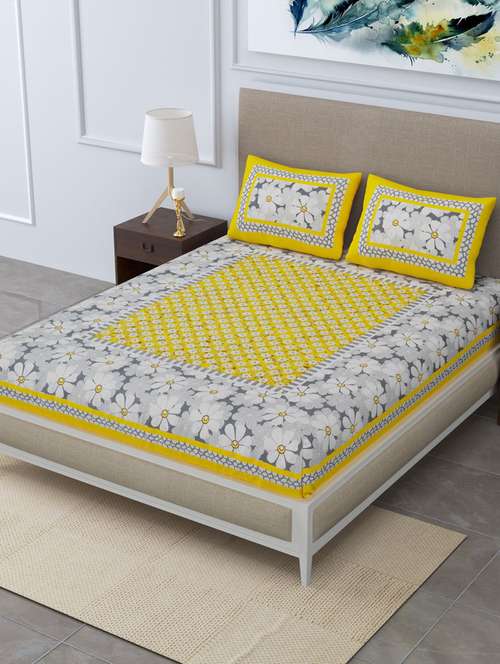 printed double bedsheet with 2 pillow cover - 18655774 -  Standard Image - 0