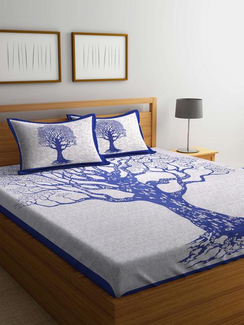 printed double bedsheet with 2 pillow cover - 18655830 - Standard Image - 0