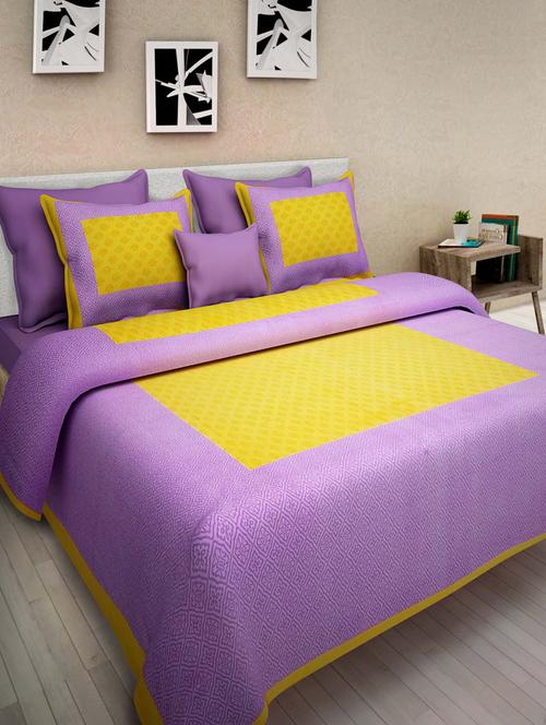 printed double bedsheet with 2 pillow cover - 18655845 - Standard Image - 0