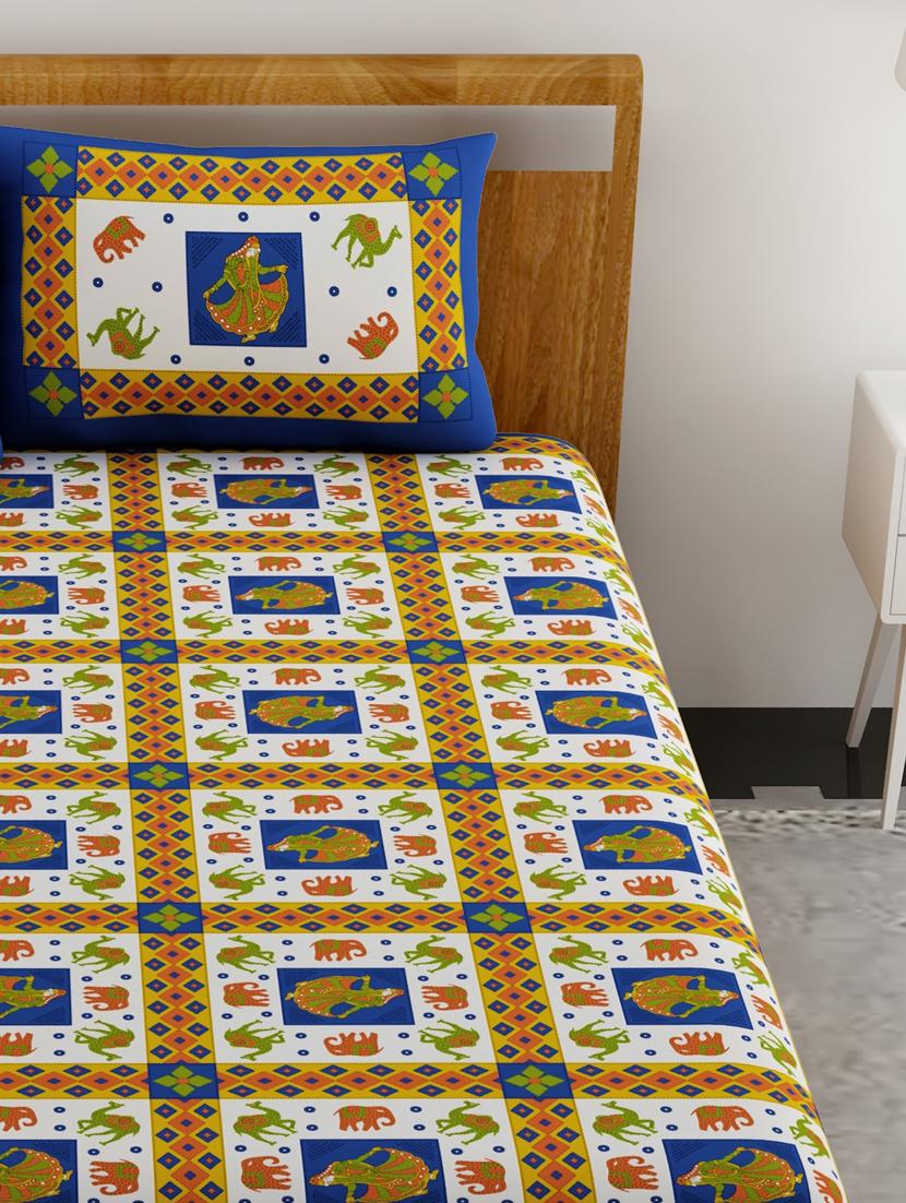 printed double bedsheet with 2 pillow cover - 18655848 - Standard Image - 2