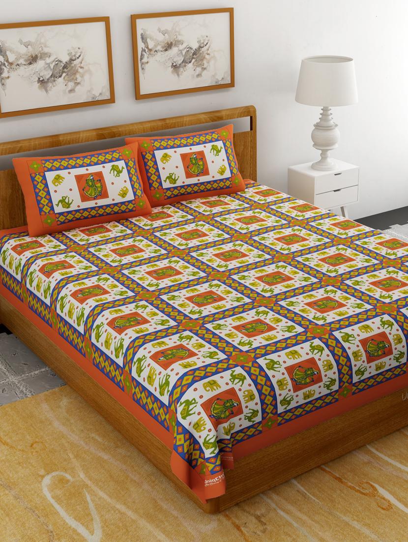 printed double bedsheet with 2 pillow cover - 18655851 - Zoom Image - 0