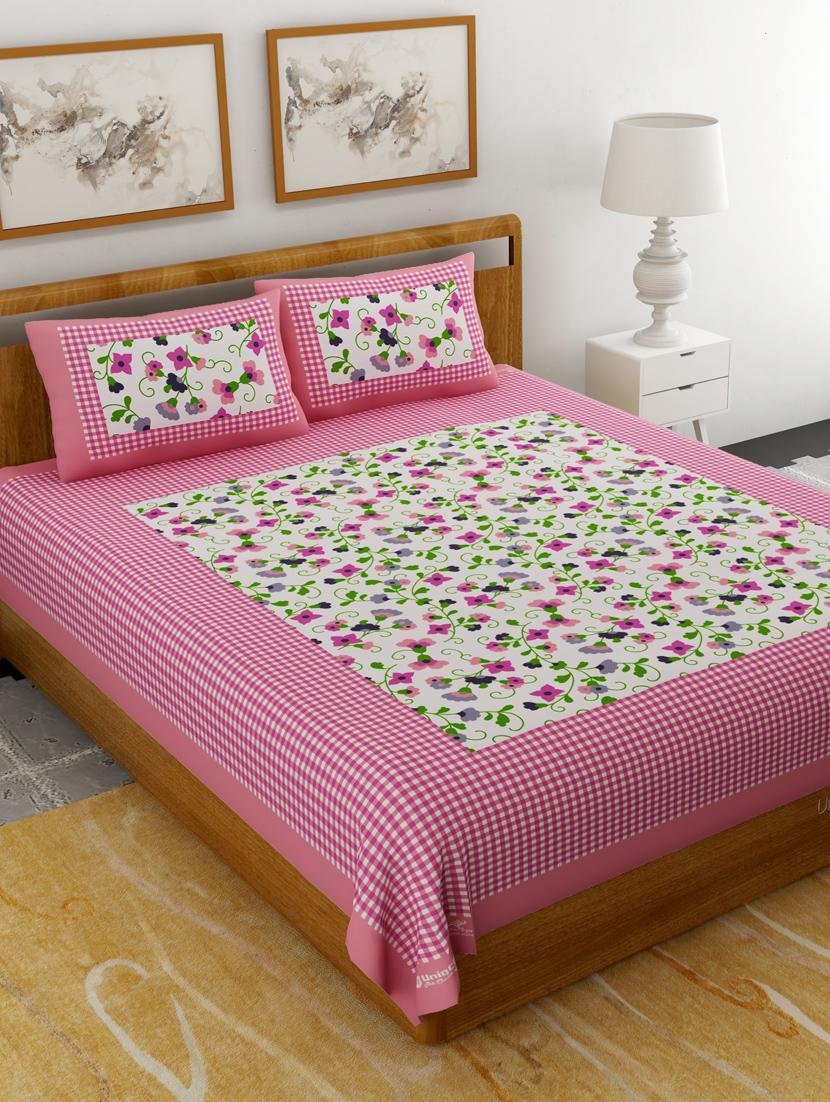 printed double bedsheet with 2 pillow cover - 18655862 - Zoom Image - 0