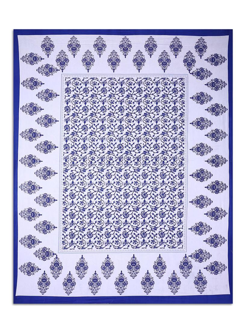 uniqchoice purple color 100% cotton jaipuri traditonal double bedsheet with 2 pillow cover - 18655886 - Standard Image - 2