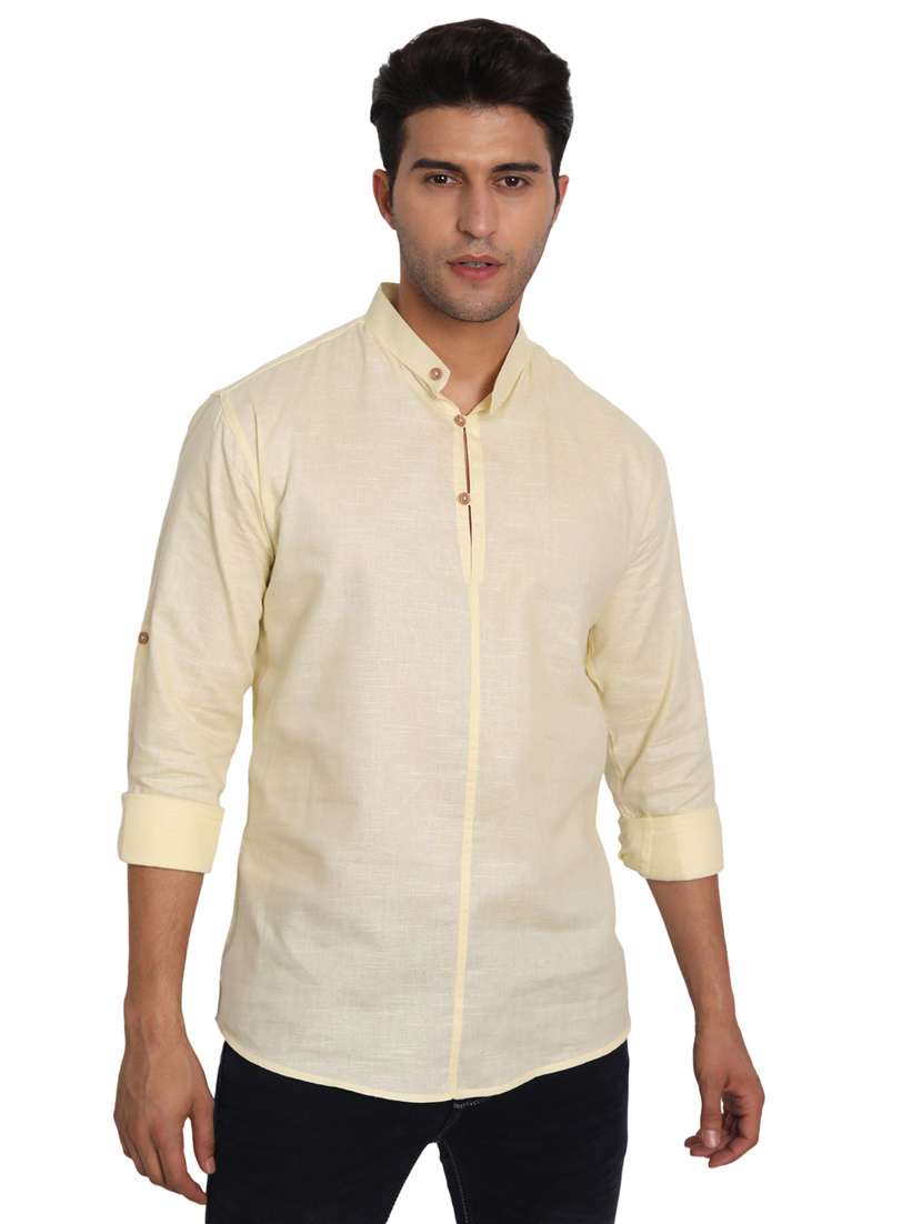 mandarin neck solid short kurta