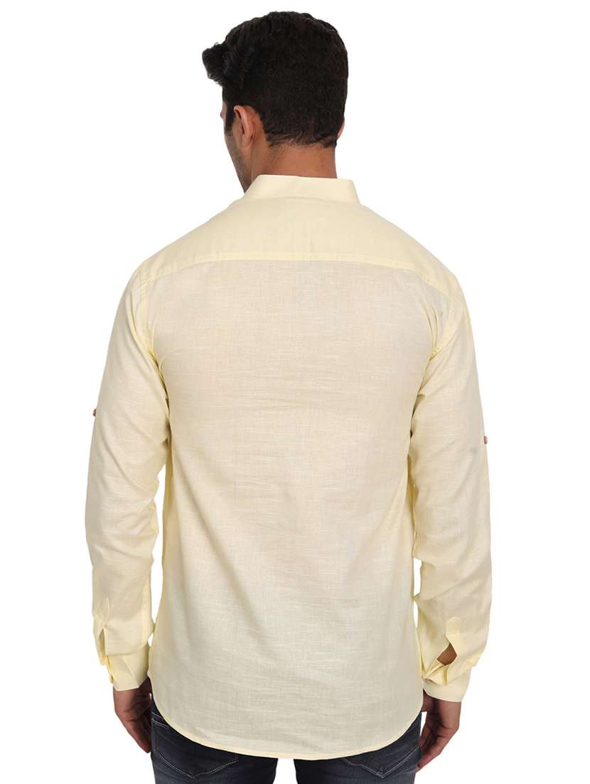 mandarin neck solid short kurta - 18656069 -  Standard Image - 2