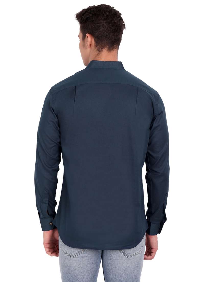 mandarin neck solid short kurta - 18656081 -  Standard Image - 2