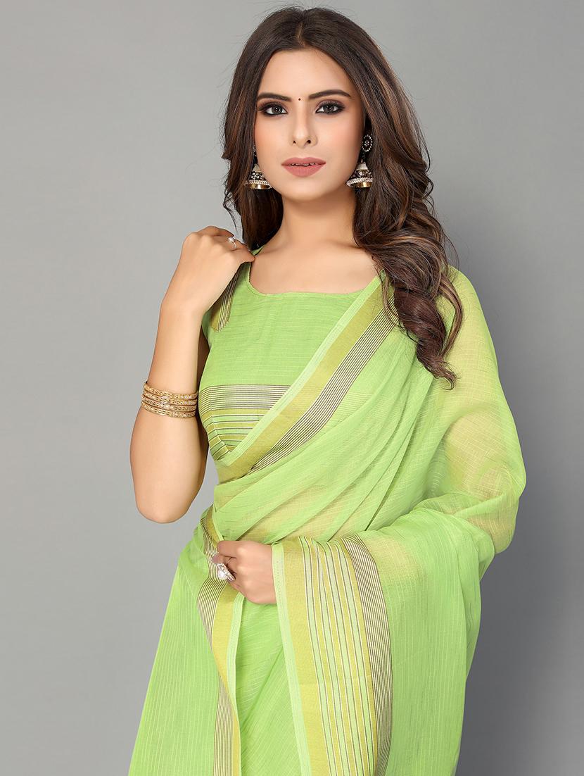 striped handloom saree with blouse - 18656460 - Standard Image - 2