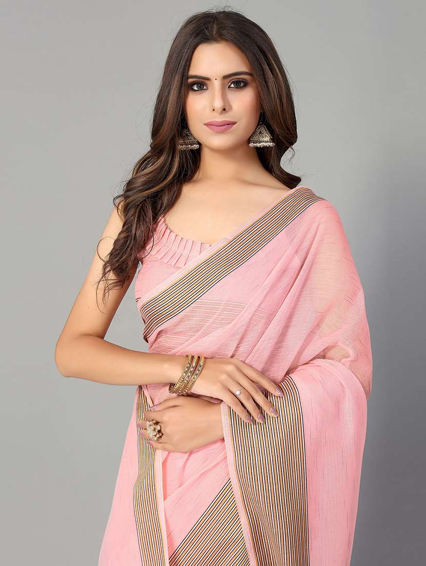 striped handloom saree with blouse - 18656497 - Standard Image - 2