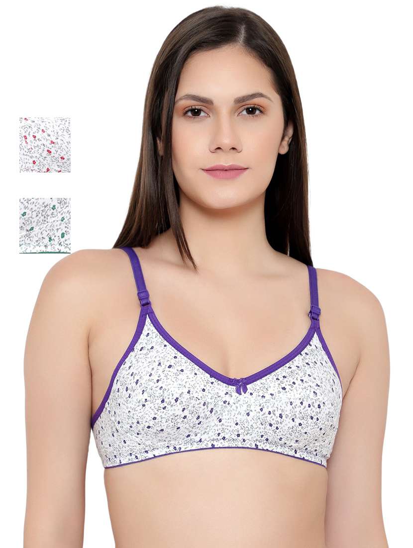 pack of 3 printed t-shirt bra