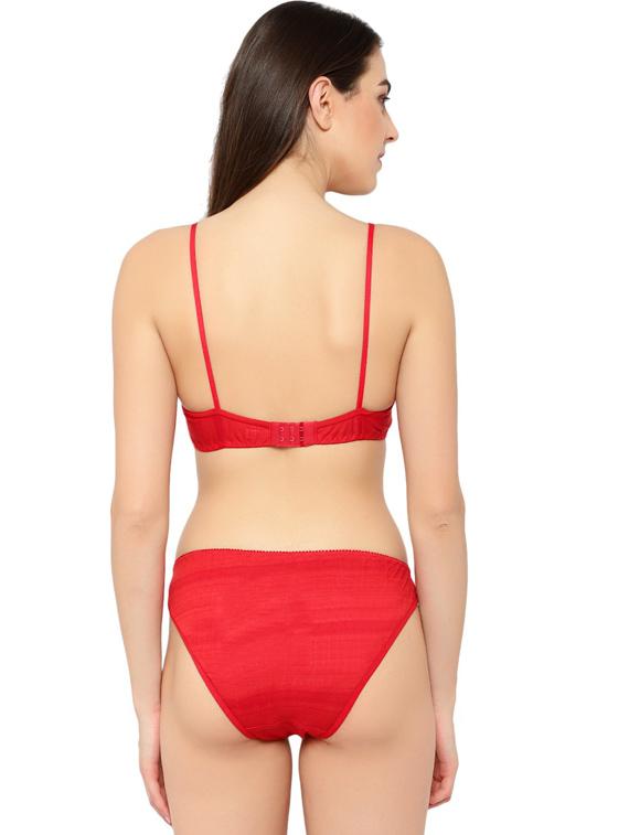 solid lace detailed bra and panty set - 18658534 - Standard Image - 2