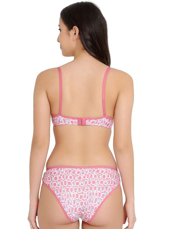 pink printed bra and panty set - 18658542 -  Standard Image - 2