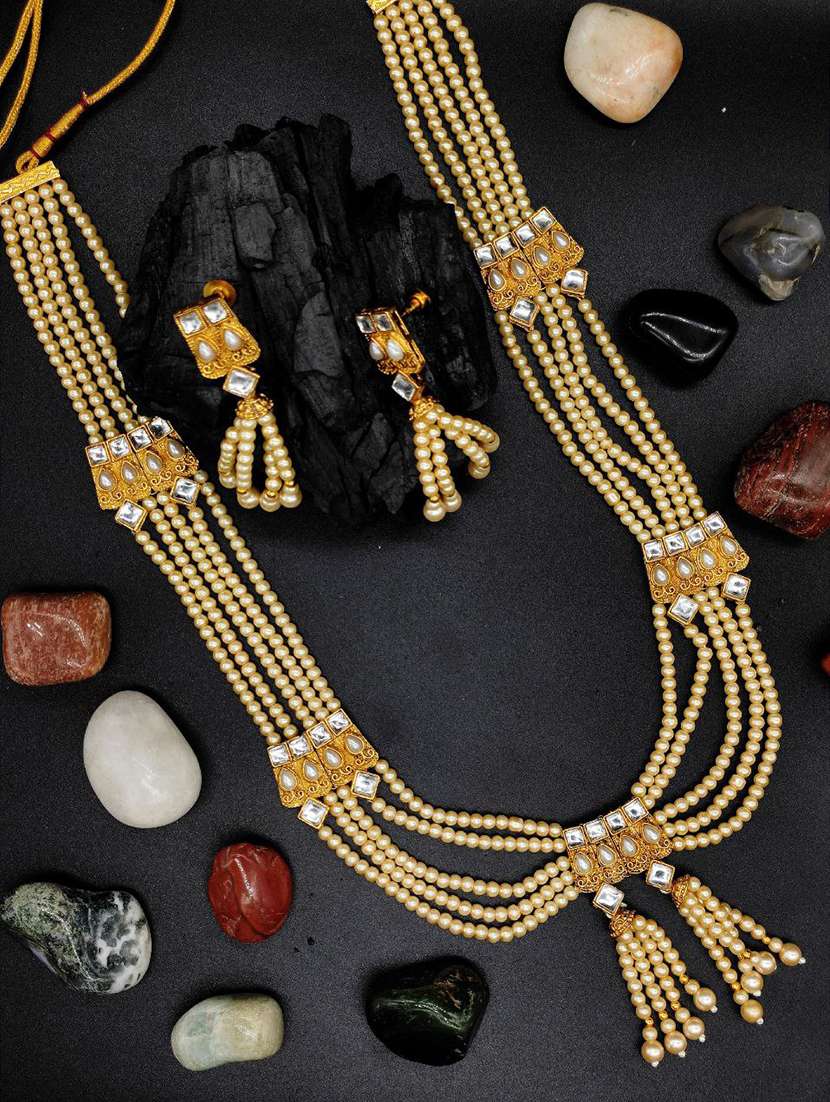  multistring beaded bridal necklace earring set 