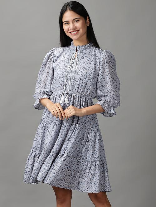 women's tiered dress printed dress - 18658930 -  Standard Image - 0