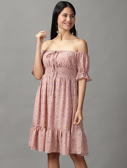 women printed off shoulder dress - 18658931 -  Standard Image - 0