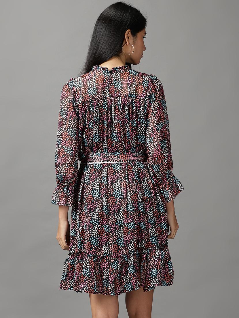 women's tiered dress printed dress - 18658933 - Standard Image - 2