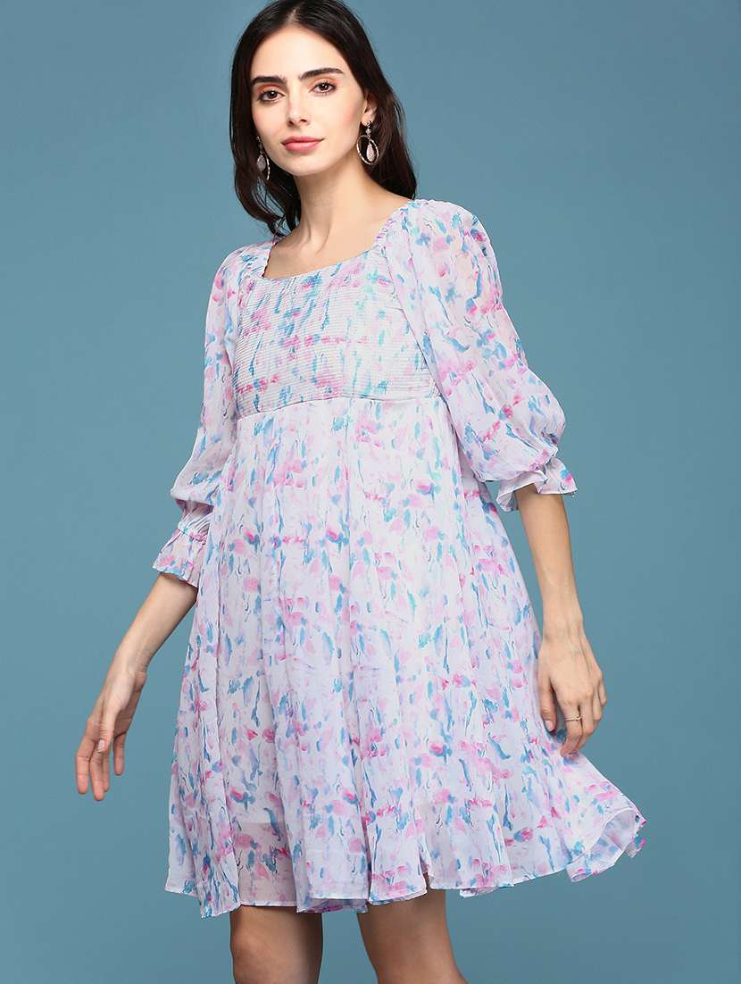 women's fit & flare floral dress - 18658951 - Standard Image - 2