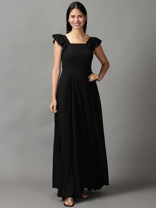 women's fit & flare solid dress - 18658966 -  Standard Image - 0