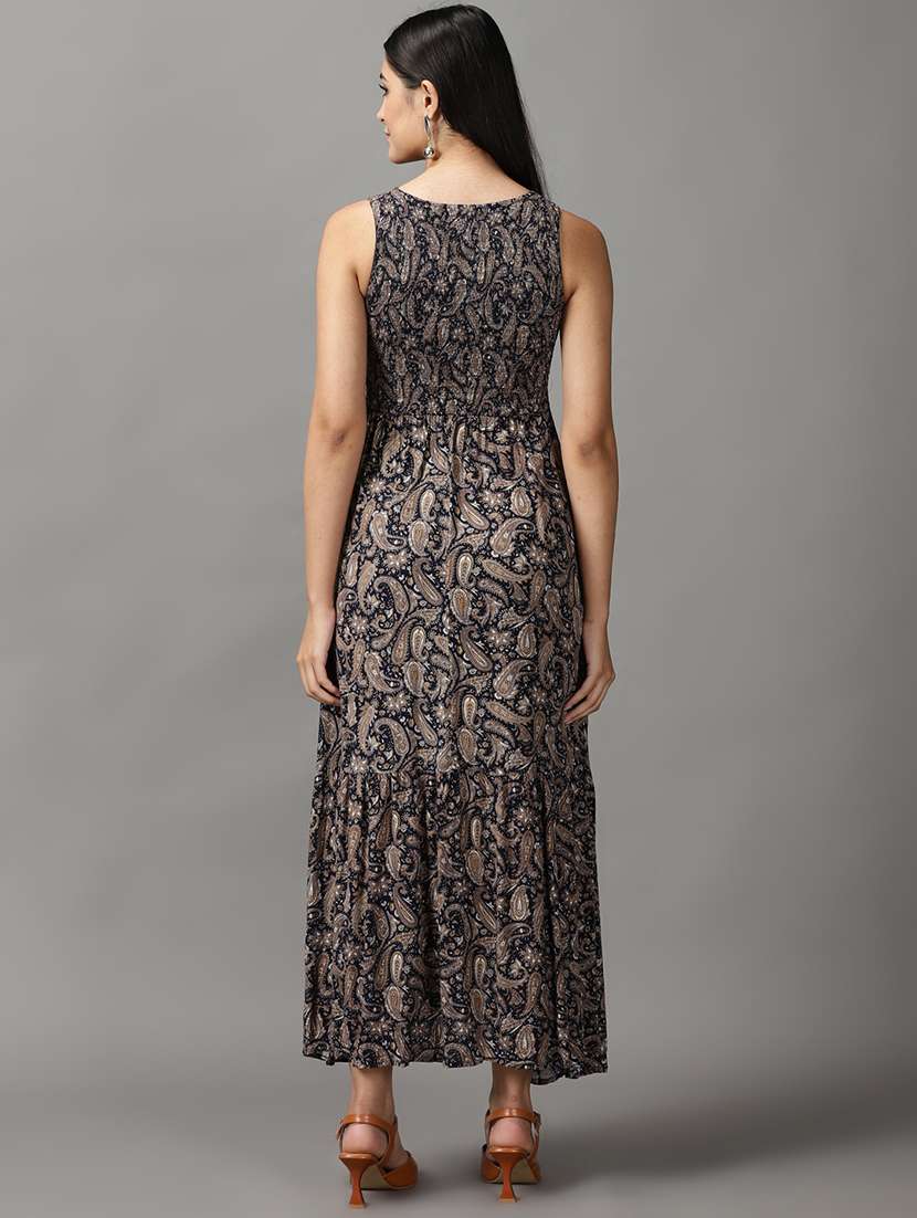 Women's Fit & Flare Printed Dress - 18659029 -  Standard Image - 2
