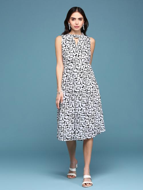 women's fit & flare printed dress - 18659030 -  Standard Image - 0