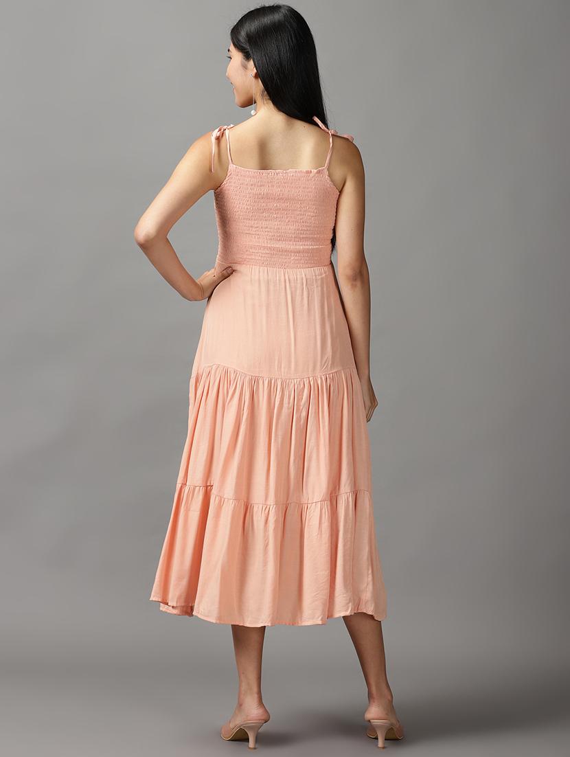 women's tiered dress solid dress - 18659045 - Standard Image - 2