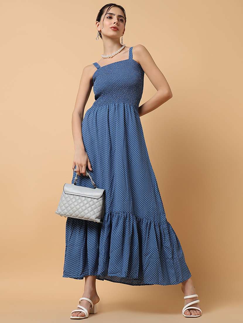 women's tiered dress micro print dress - 18659055 - Standard Image - 2