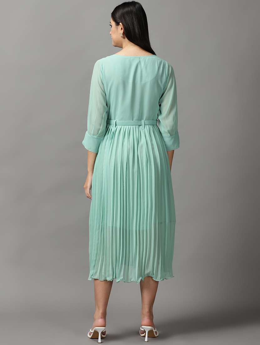women's fit & flare solid dress - 18659066 -  Standard Image - 2