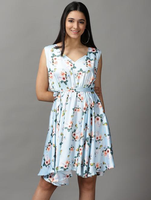 women's fit & flare floral dress - 18659081 - Standard Image - 0