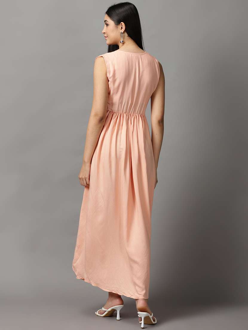 women's fit & flare solid dress - 18659106 -  Standard Image - 2