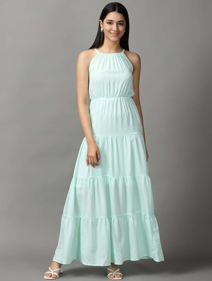 women's tiered dress solid dress