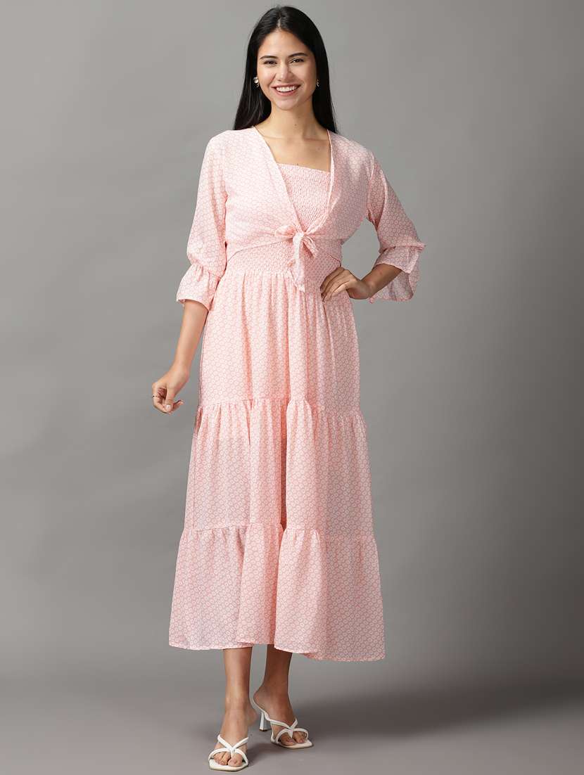 women's tiered dress printed dress