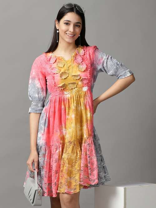 women's tiered dress floral dress - 18659139 - Standard Image - 0