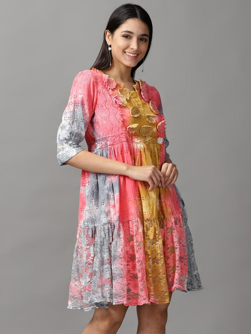 women's tiered dress floral dress - 18659139 - Standard Image - 2