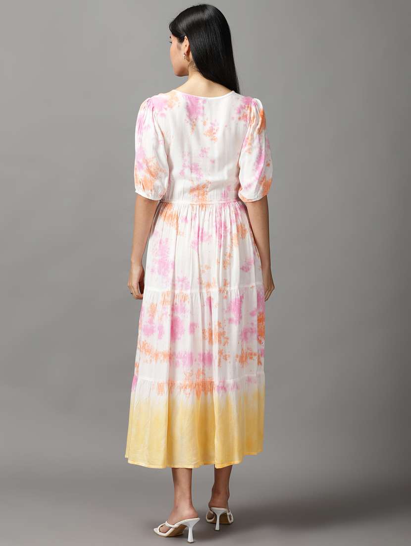 women's tiered dress printed dress - 18659155 -  Standard Image - 2