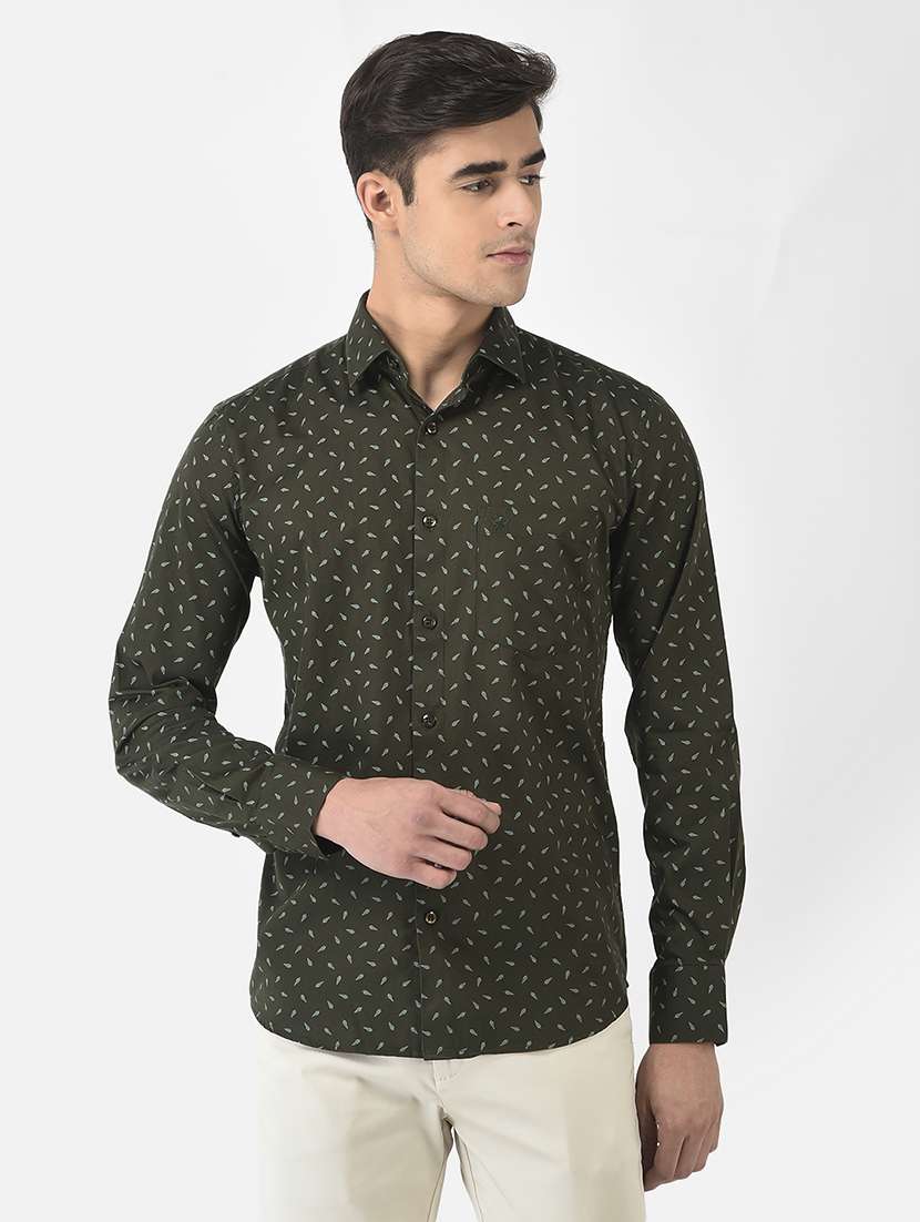 mens micro print casual shirt
