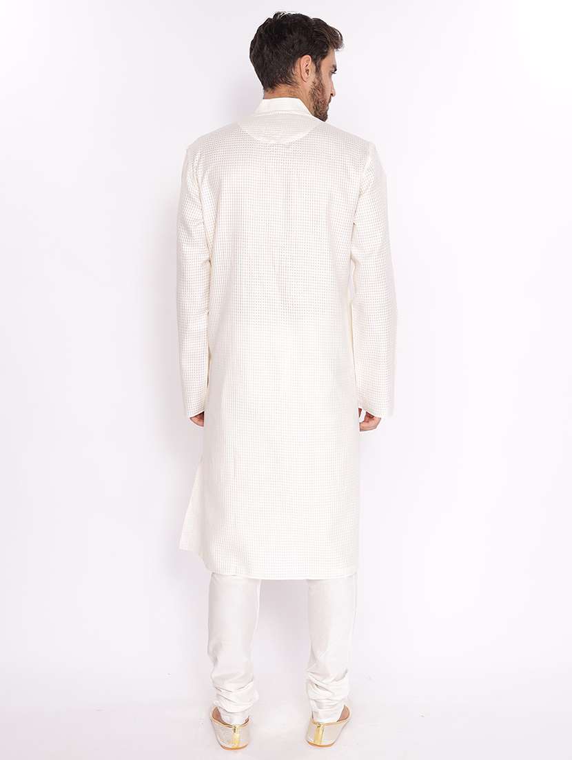mandarin neck embroidered long kurta - 18677918 - Standard Image - 2