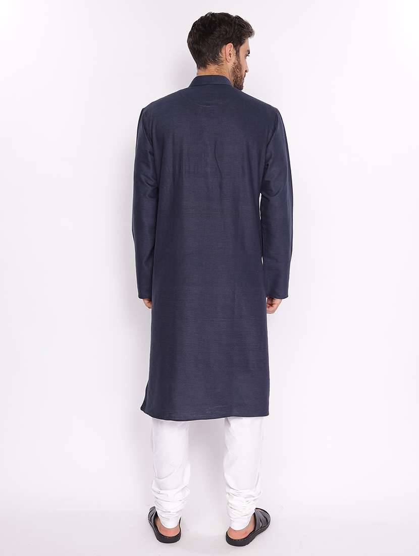 men mandarin neck solid long kurta - 18677927 -  Standard Image - 2