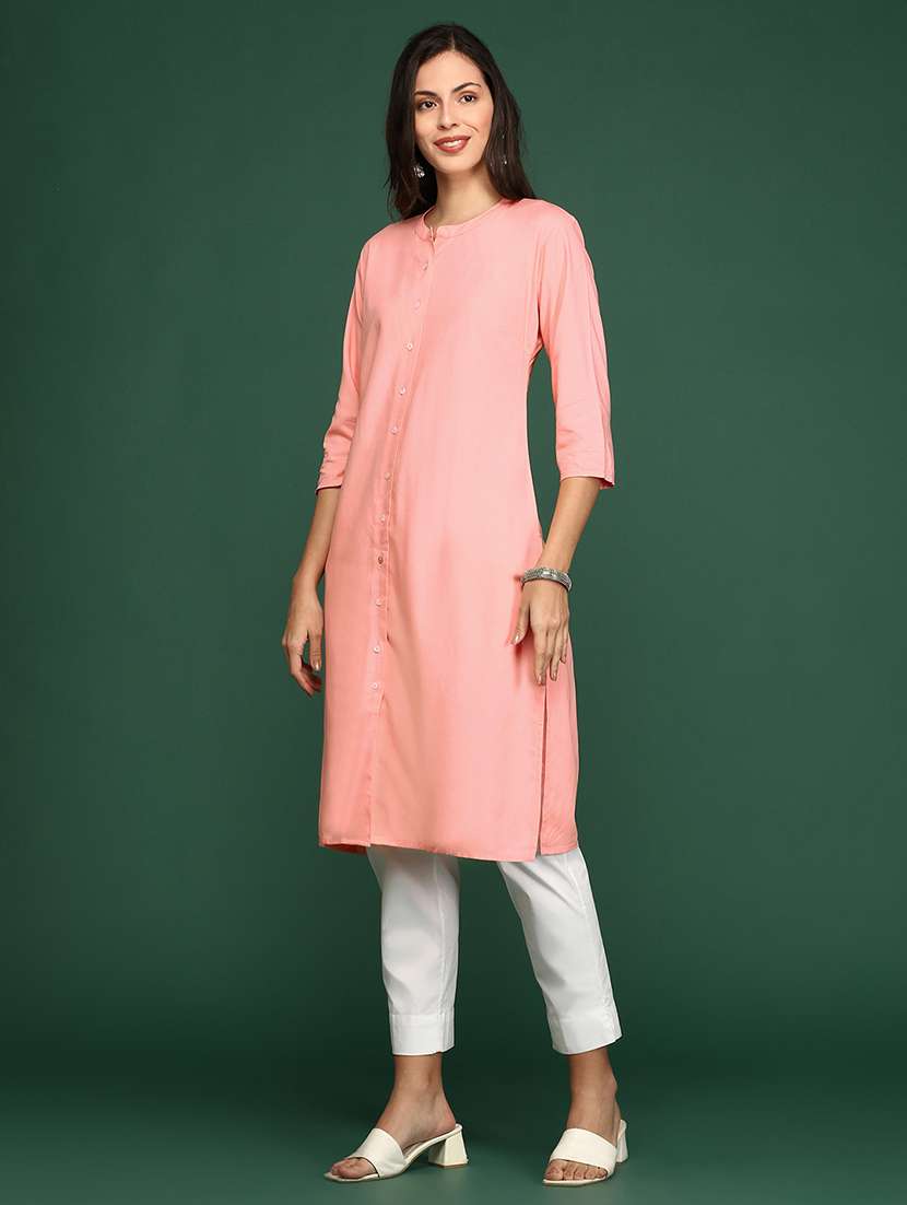 women's straight kurta - 18682904 - Standard Image - 2